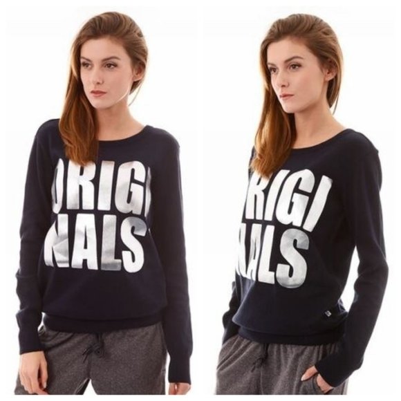 Adidas Originals Knit Sweater in Navy & Silver - Picture 1 of 8